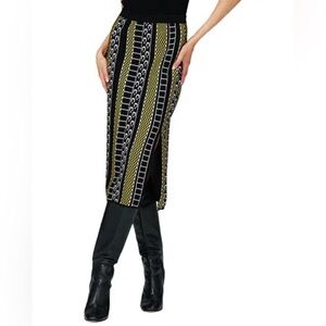 Diane Von Furstenberg Black and Yellow Geometric Dress